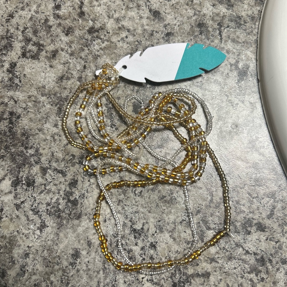 Elegant Gold and Silver Beaded Waist bead